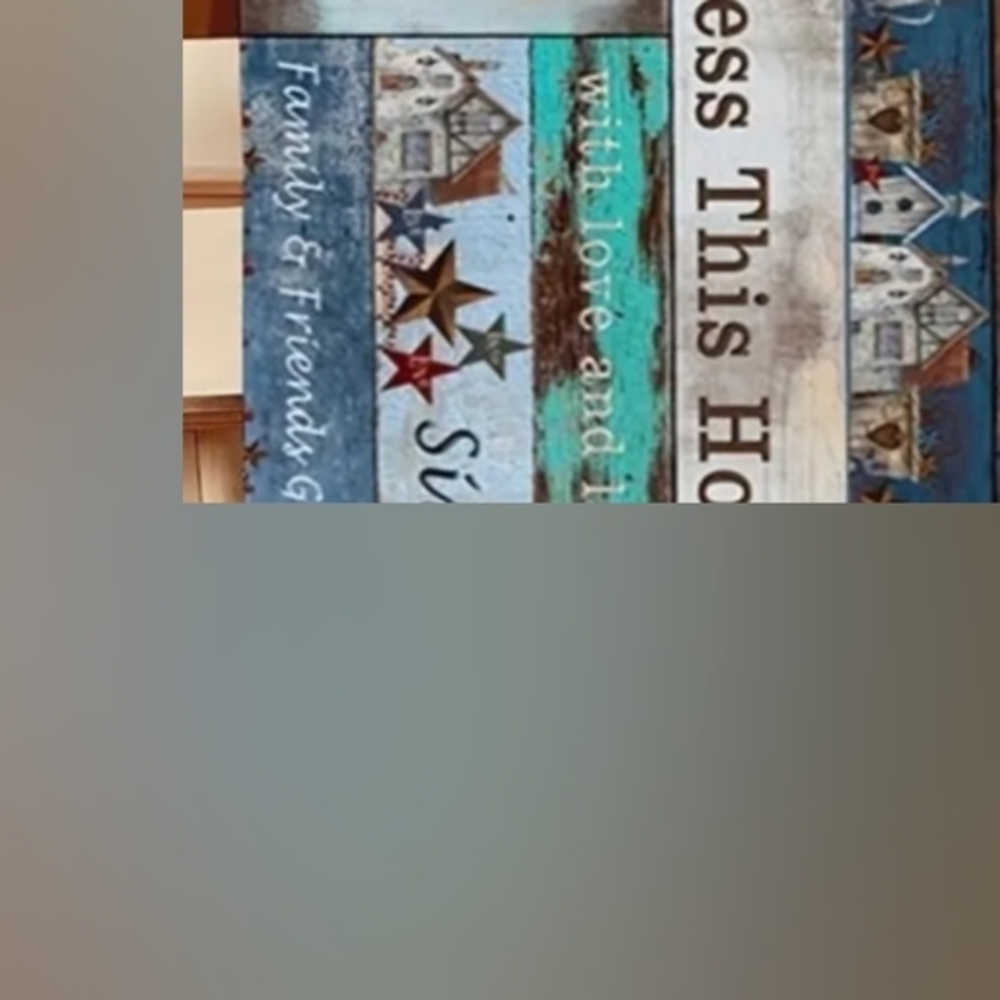 Vintage Wooden Barn Star Table Runner with Blessing‎ Slogan. 13x72. New NWT. - Picture 6 of 7